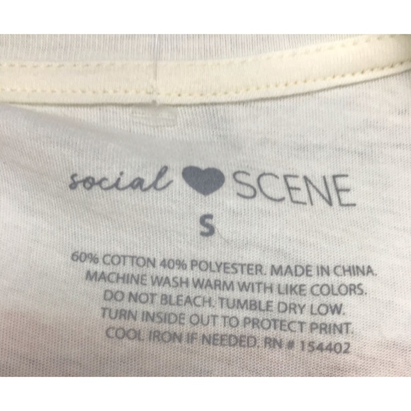 Social Scene Ivory Short Sleeve Tee Size Small - Picture 8 of 8